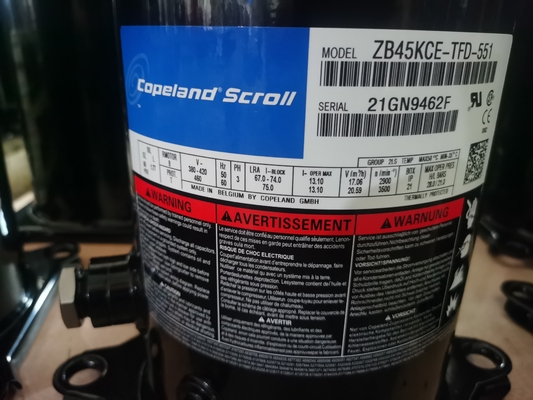 kupować 3-fazowa sprężarka chłodnicza Copeland 12HP 121000BTU ZP143KCE-TFD Kolor czarny online manufacture