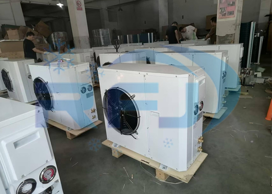 kupować Jednosprężarka zewnętrznego wirnika typu skrzynki jednostki kondensacyjnej o średniej i wysokiej temperaturze R404A R22 online manufacture